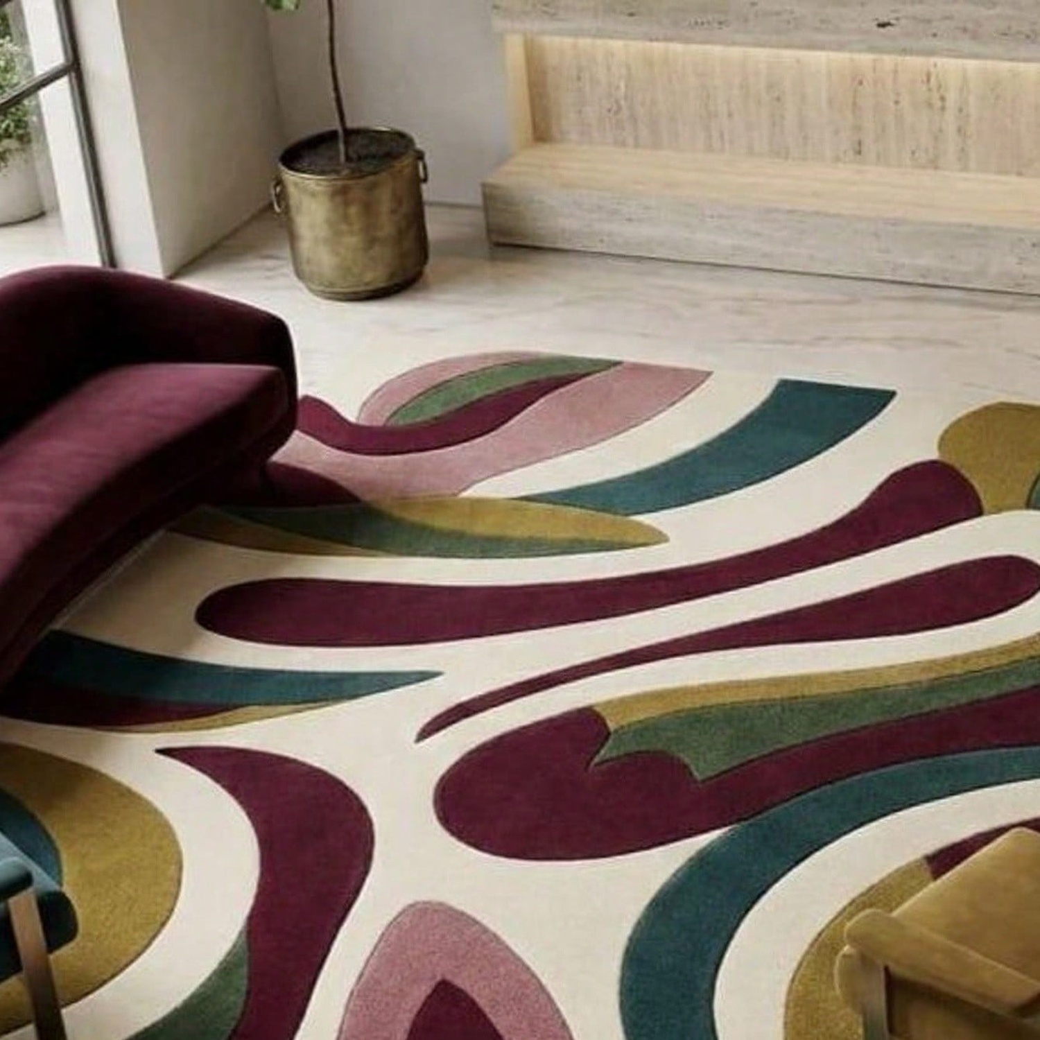 Century Textile & Sewing Supply Reviews - Abstract Pattern Carpet, Mid-Century Modern Style