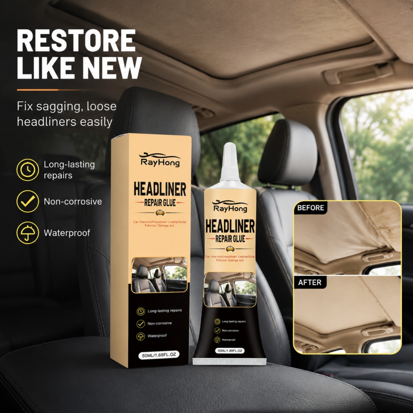 Headliner Repair Glue Car Roof - Fabric Glue Bond recension och pris