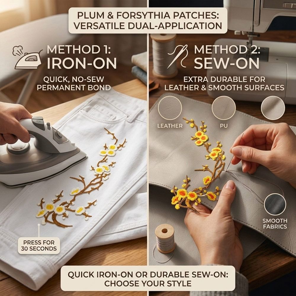 DIY Cherry Blossom Iron On Pat - Sewing Embroidery Fabric recension och pris