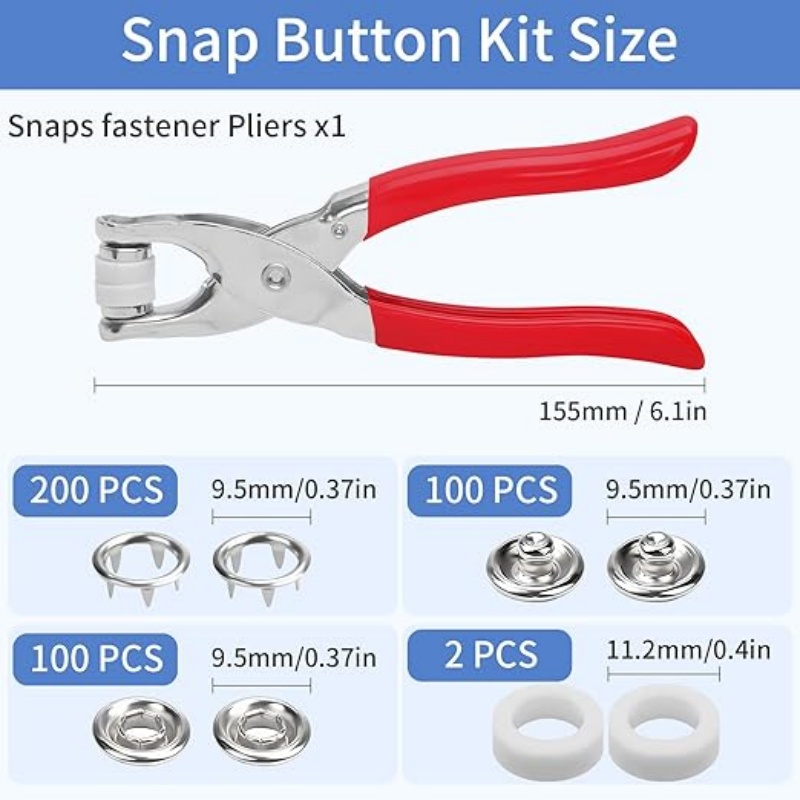 9.5mm Metal Snap Button Kit -  - Snap Button Plier recension och pris