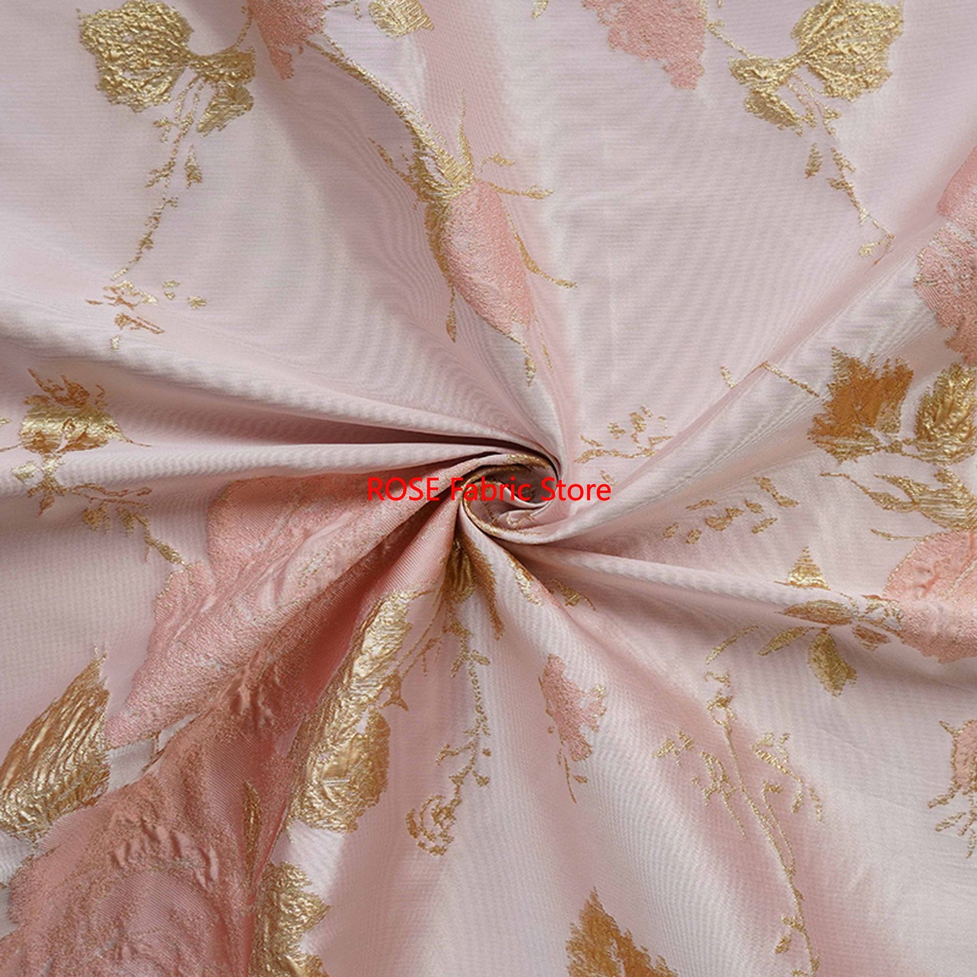1 meter 3D Relief Gold Silk Fl - Sewing Jackets recension och pris