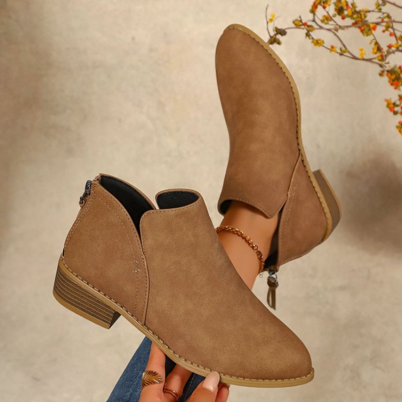 Women's Ankle Boots Round Toe  - Sewing Zipper recension och pris
