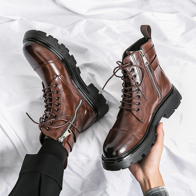 Brand Men's Naked Boots Fashio - Sewing Zipper recension och pris