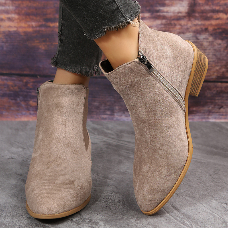 Women's Short Boots Autumn Poi - Sewing Zipper recension och pris