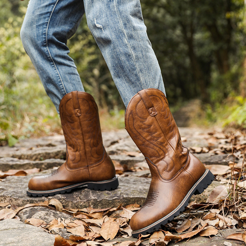 Men's Boots Classic Handmade E - Sewing Embroidery Fabric recension och pris