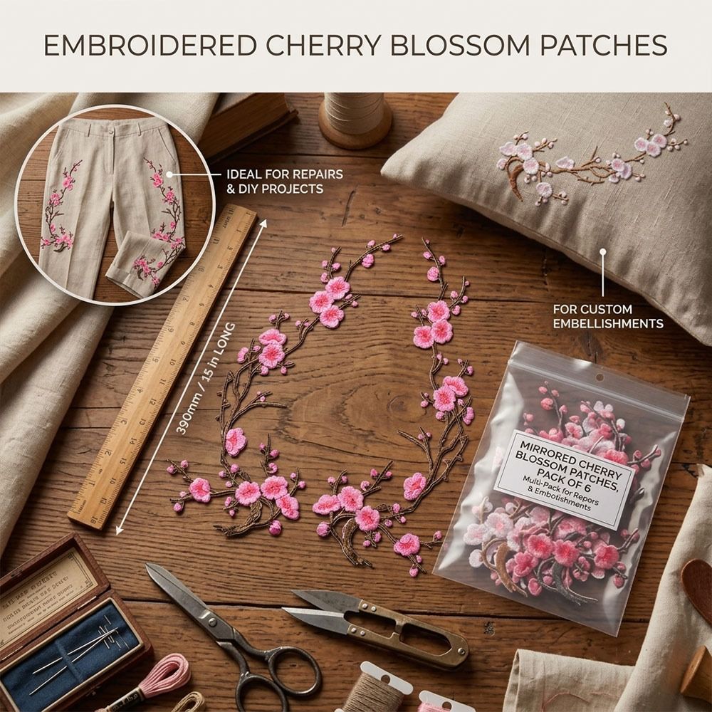 DIY Cherry Blossom Iron On Pat - Sewing And Textile recension och pris