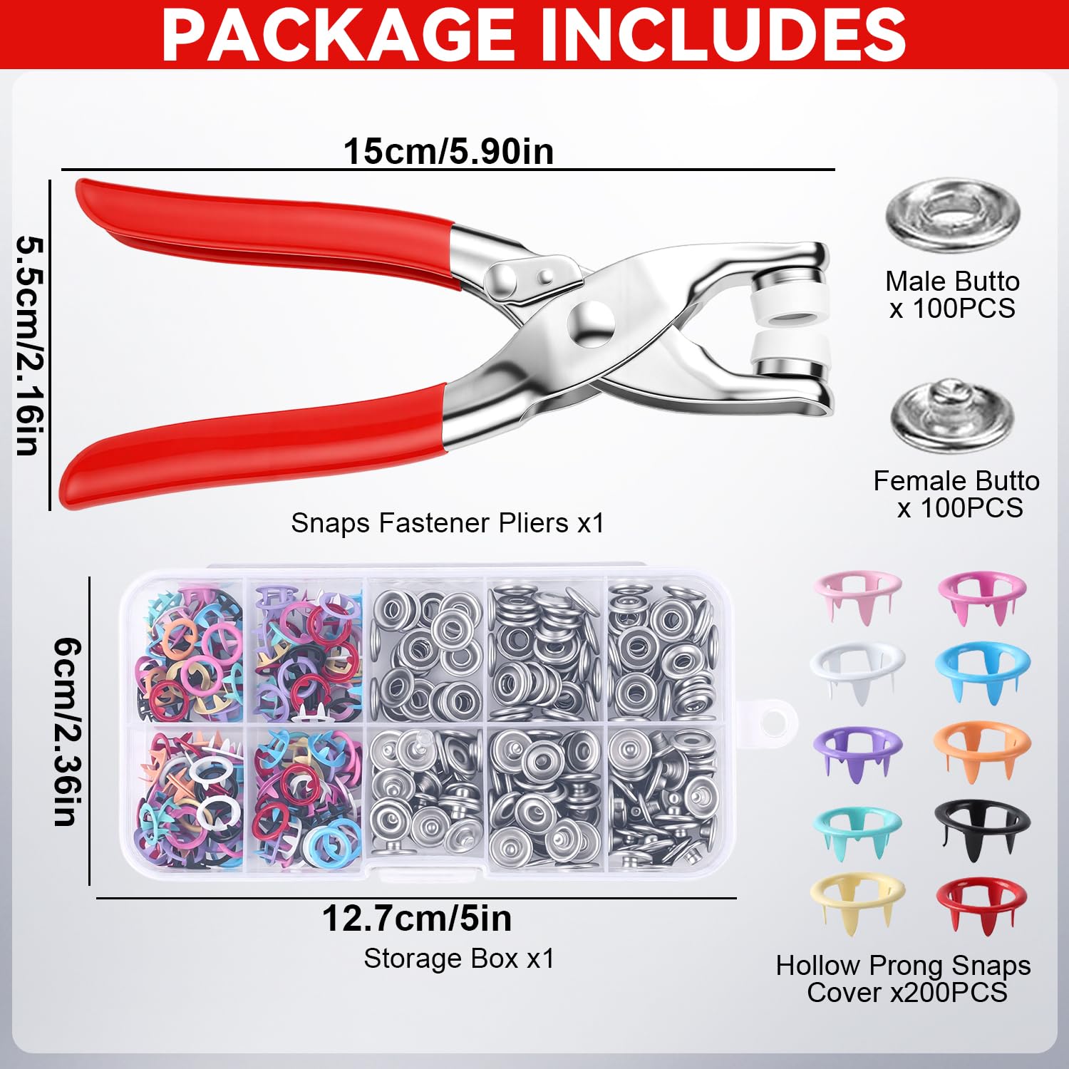 Sewing Kit with 100PCS Metal B - Snap Button Plier recension och pris