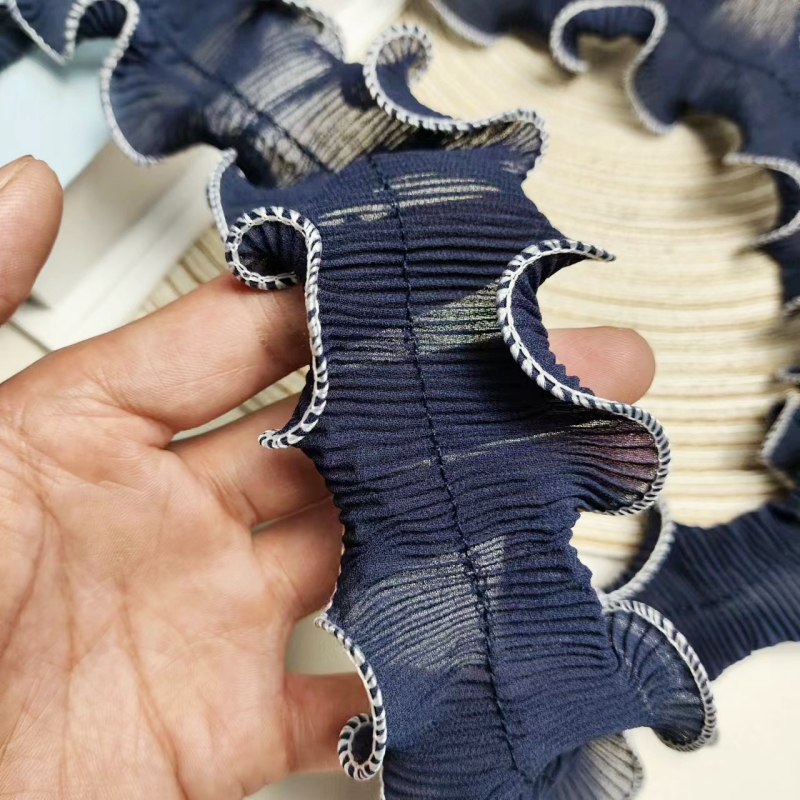 Dark blue Chiffon center Pleat - Textile Sewing Factory recension och pris