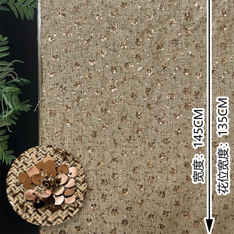 1 yard Heavy industry sequin e - Sewing Embroidery Fabric recension och pris